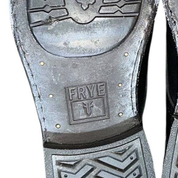 FRYE Tyler Double Zip Leather Combat Moto Laced Ankle Boots Black 6.5 - Picture 7 of 13